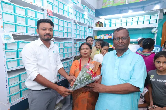 A bouquet presentation adds a warm welcome to the occasion. — Supriya Cinema Chowk