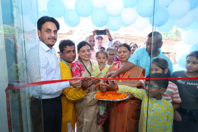 Guests and family members gather for the ribbon-cutting. — Supriya Cinema Chowk