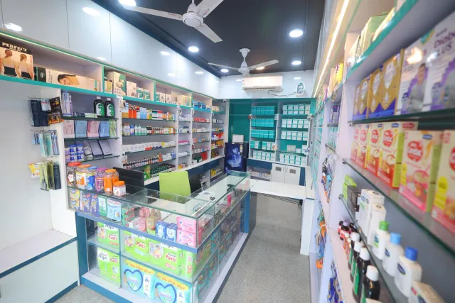 Bright shelves and glass counters welcome a closer look inside. — Usri Bazar